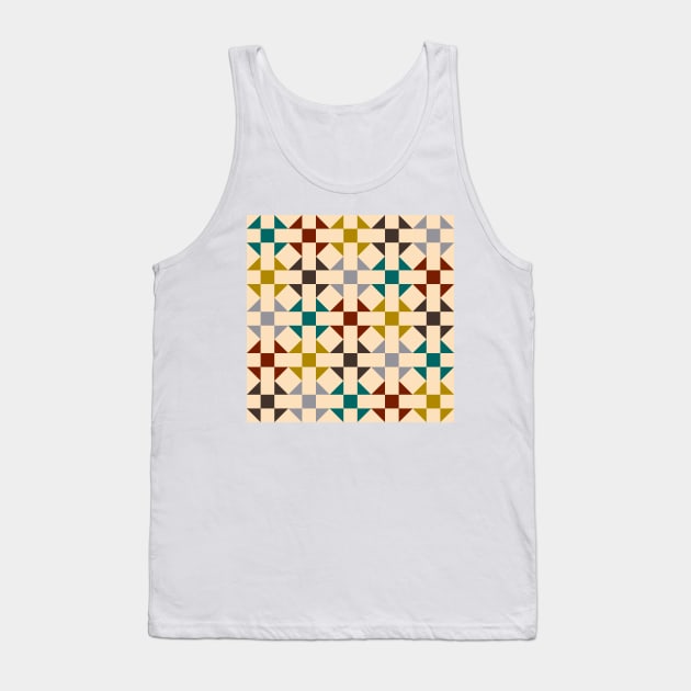 Geometric Pattern: Quilt: Autumn Tank Top by Red Wolf